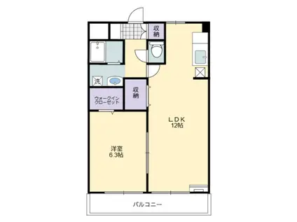 ラルシュ・ドゥ・ノワ(1LDK/2階)の間取り写真