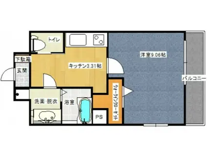 KDXレジデンス舟入幸町(1K/11階)の間取り写真