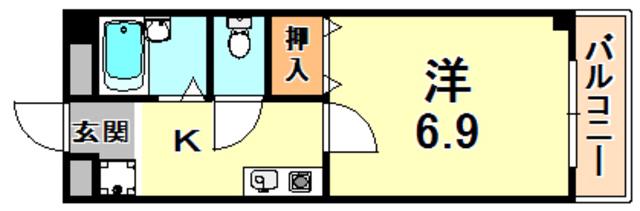 ウェーブ桜ヶ丘(1K/2階)の間取り写真