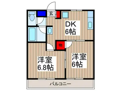 レジデンス悠(2DK/3階)の間取り写真