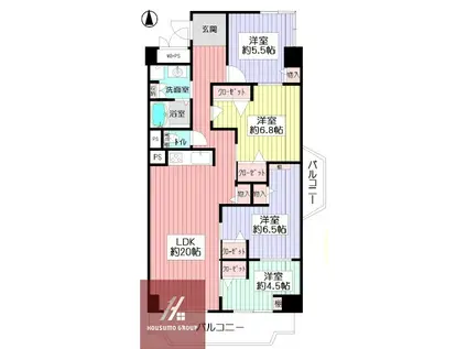 日興千里台スカイタウンC棟(4LDK/4階)の間取り写真