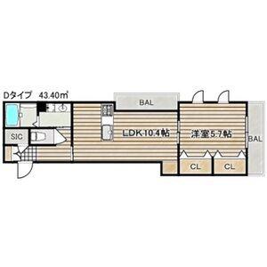 シャーメゾン鷹合(1DK/2階)の間取り写真