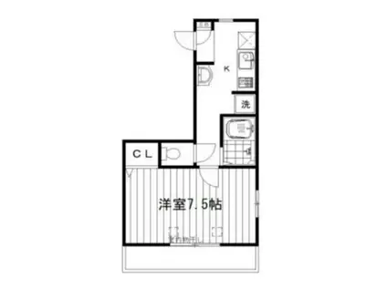 サンハイツ山林(1K/3階)の間取り写真