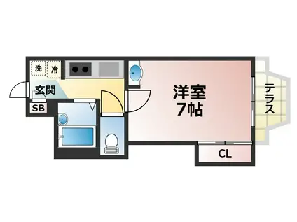 ビアンエトール六甲(1K/1階)の間取り写真