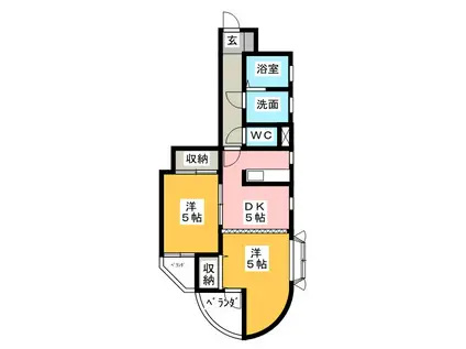 ラグーナ(1LDK/2階)の間取り写真