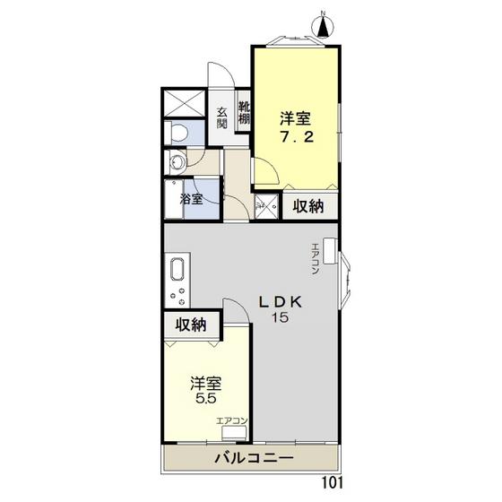 ソーシャルOMORI(2LDK/1階)の間取り写真