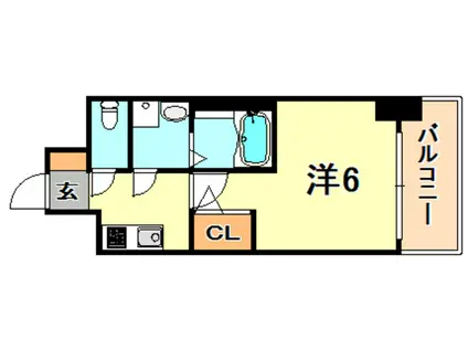 エスリードレジデンス神戸兵庫駅前(1K/10階)の間取り写真