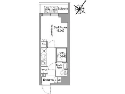 コンフォリア・リヴ横浜阪東橋コンフォリアリヴヨコハマバンド(1K/1階)の間取り写真