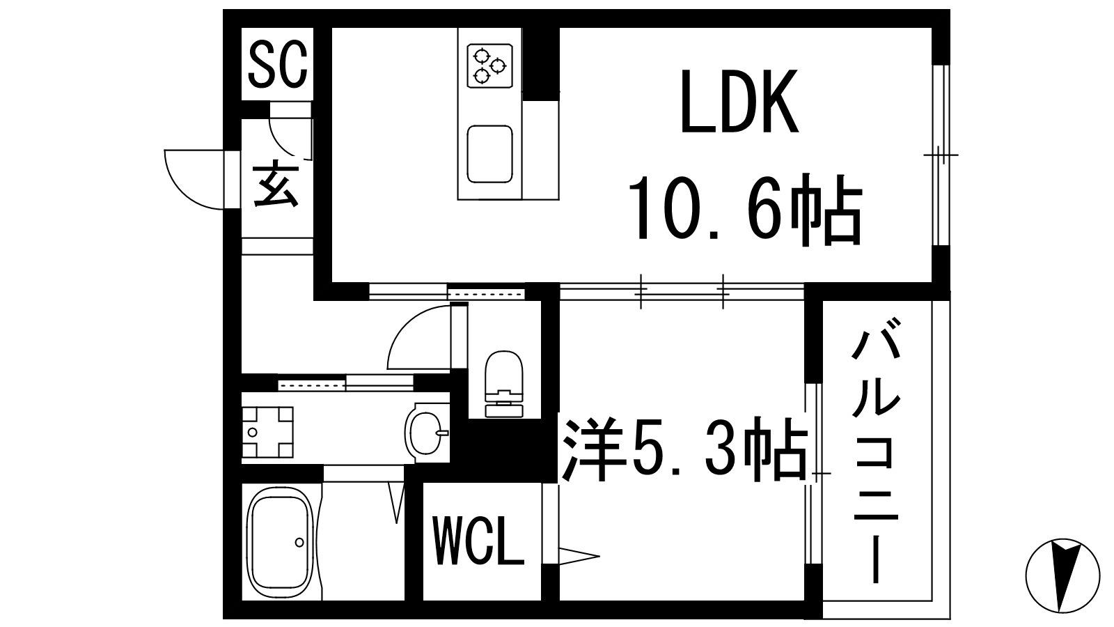 YS COURT(1LDK/3階)の間取り写真
