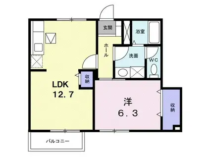アロッジオ・ミーテ(1LDK/1階)の間取り写真