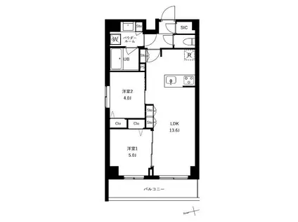 アーバンパーク船堀II(2LDK/2階)の間取り写真