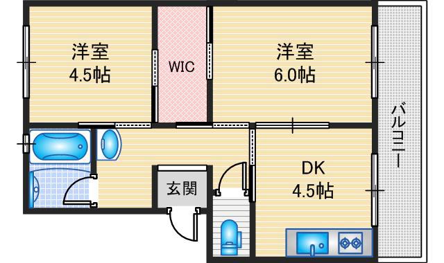 田中マンション(2DK/3階)の間取り写真
