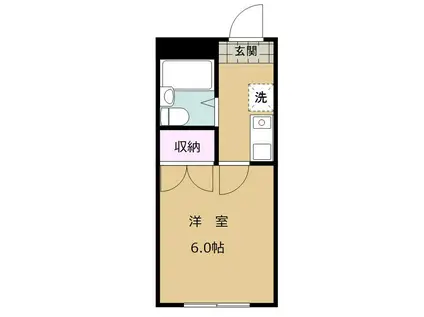 ブデン旭ヶ丘(1K/1階)の間取り写真