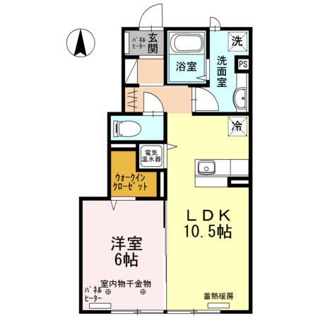 グランドールKR II(1LDK/1階)の間取り写真