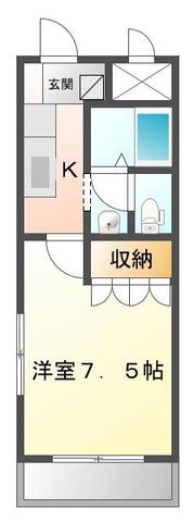 フローラリア(1K/2階)の間取り写真