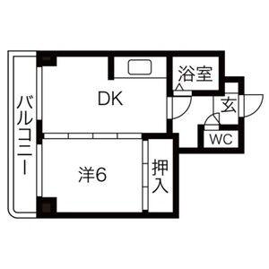 グランビュー中島公園(1DK/8階)の間取り写真