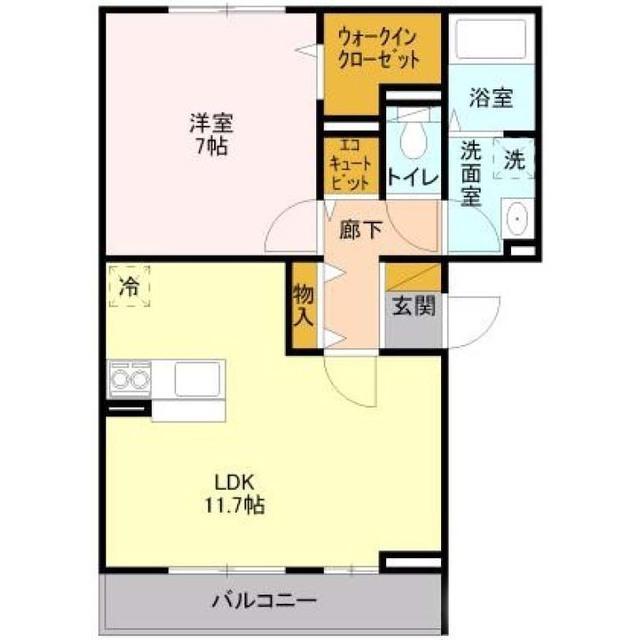 ユーチャリス(1LDK/3階)の間取り写真