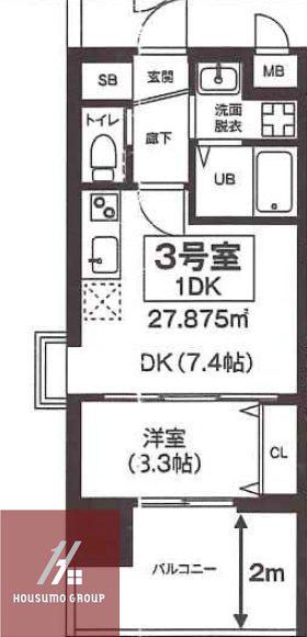 ビガーポリス486与力町公園II(1DK/12階)の間取り写真