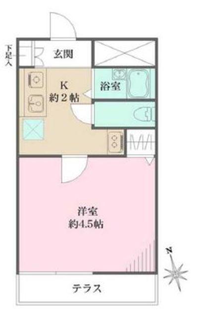 グリーンタウン5(1K/1階)の間取り写真