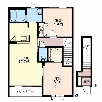 サンテラス四季(2LDK/2階)の間取り写真