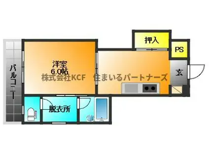 大津屋ビル(1K/2階)の間取り写真