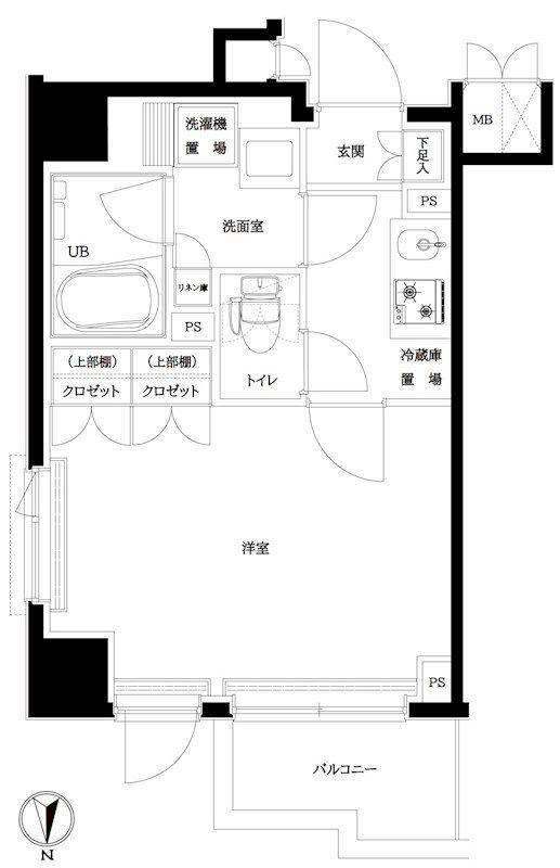 ルーブル木場(1K/3階)の間取り写真