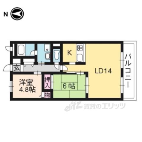 ガレット椋(2LDK/3階)の間取り写真