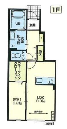 SORTE(1LDK/1階)の間取り写真