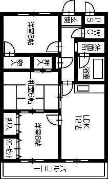 アマ・デトワールI(3LDK/3階)の間取り写真