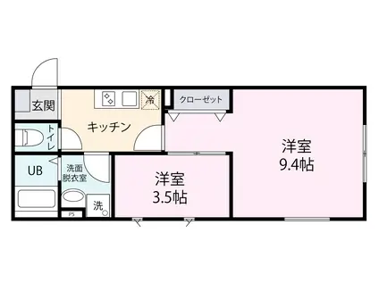 キャメル西浦和5(1LDK/2階)の間取り写真
