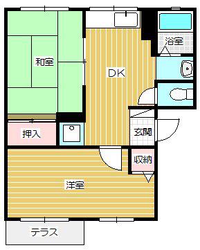 コーポサン(2DK/1階)の間取り写真