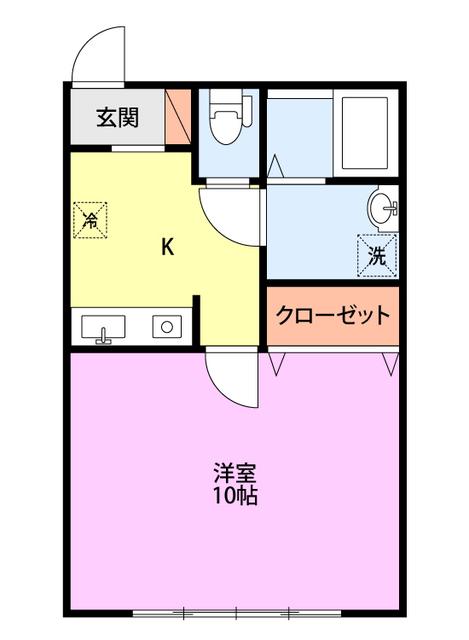 SAJAきらめき(1K/2階)の間取り写真