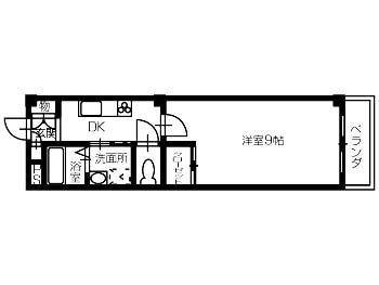 ハーモニー壱番館(1K/2階)の間取り写真