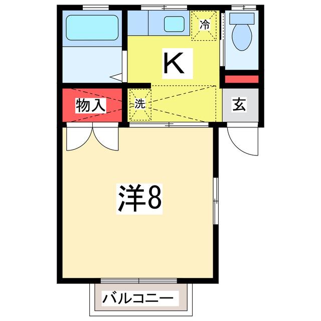 アーバンハウスⅠ(1K/2階)の間取り写真