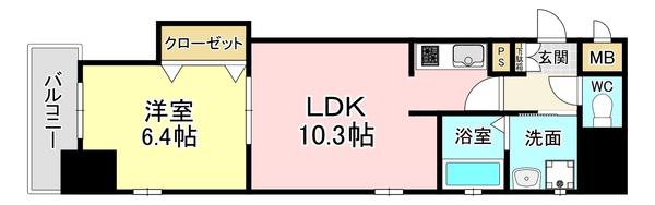 デザイナープリンセス・リバーサイド(1LDK/2階)の間取り写真