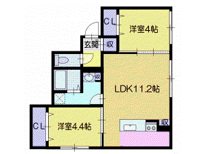 カーサブラン(2LDK/5階)の間取り写真