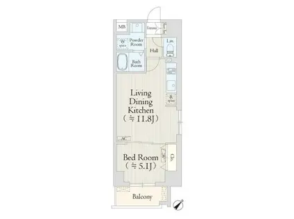 アベニール渋谷本町(1LDK/10階)の間取り写真