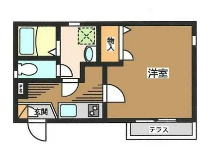 フェリーチェ(1K/1階)の間取り写真