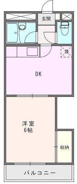 パークサイド野毛山(1DK/3階)の間取り写真
