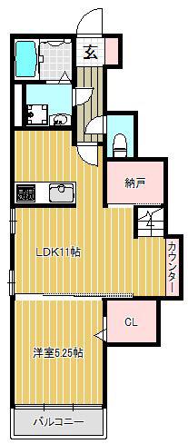 サフィール鷺沼(1LDK/3階)の間取り写真