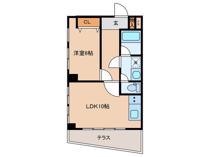 シゲタハウスウエスト(1LDK/1階)の間取り写真