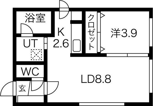 LANGRES HASSAM(1LDK/3階)の間取り写真
