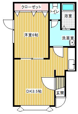 コーポスイングVI(1LDK/2階)の間取り写真
