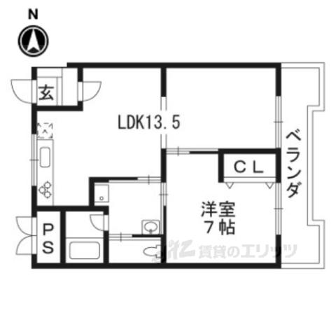 エバー・グリーン宇治弐番館(1LDK/3階)の間取り写真