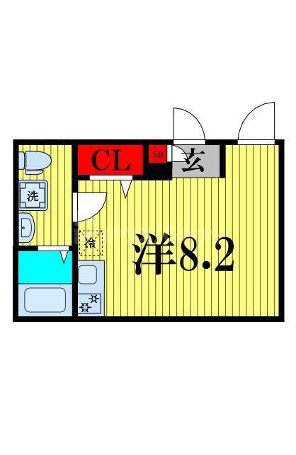 NOIR AYASE(ワンルーム/1階)の間取り写真