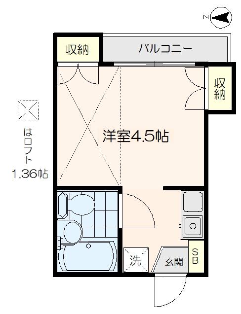 シャルム早宮(ワンルーム/2階)の間取り写真