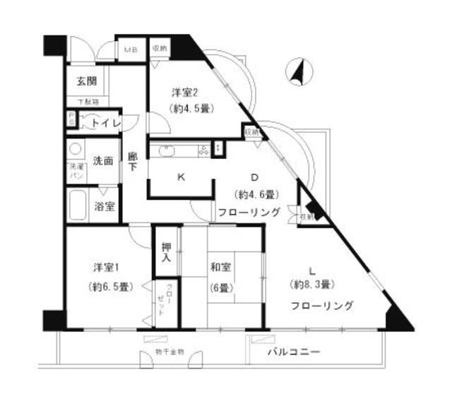 シャムロックⅡコート(3LDK/3階)の間取り写真