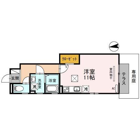セジュール未来(ワンルーム/1階)の間取り写真