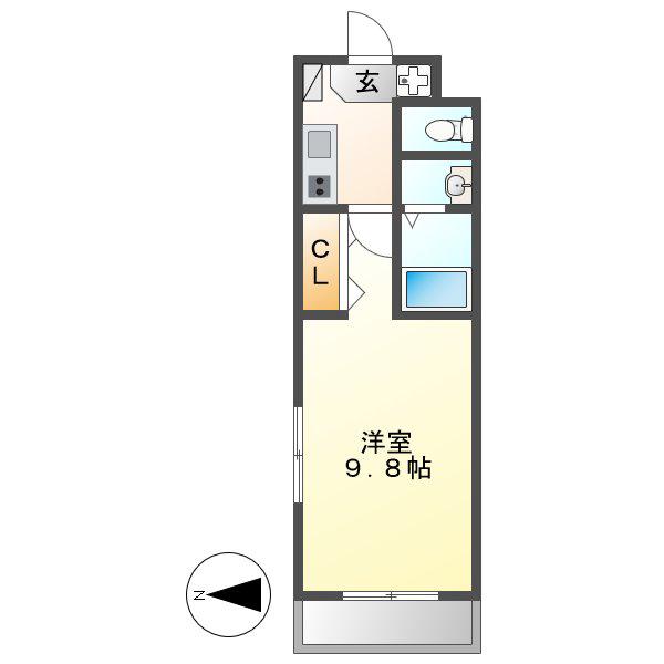 MAISON I NO.3(1K/6階)の間取り写真
