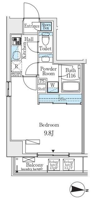 プライマル江東住吉(1K/3階)の間取り写真
